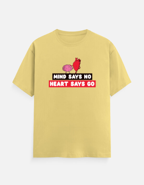 img_4abfbe7fa41c1b.jpg Mind and Heart Quote T Shirt | Unisex | 180 GSM Cotton | Multicolor