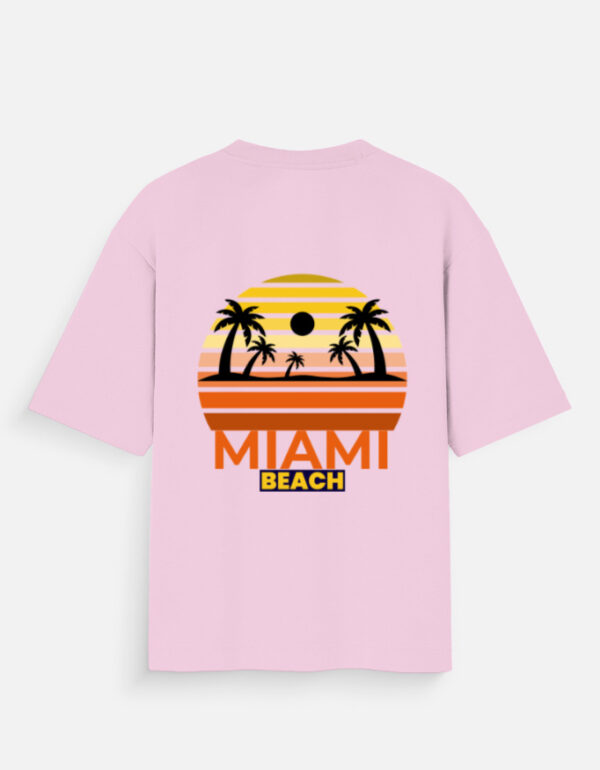 Miami Beach Oversized T-Shirt | 180 GSM Cotton Unisex Tee | Multicolor