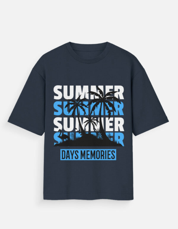 Summer Days Memories Oversized T-Shirt | Unisex 180 GSM Cotton Summer Graphic Tee