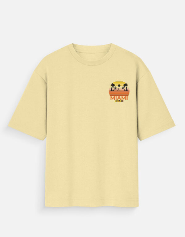 Miami Beach Oversized T-Shirt | 180 GSM Cotton Unisex Tee | Multicolor