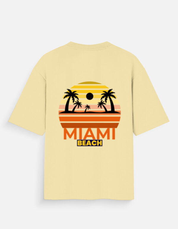 Miami Beach Oversized T-Shirt | 180 GSM Cotton Unisex Tee | Multicolor