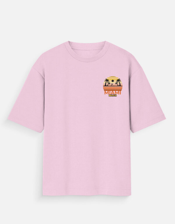 Miami Beach Oversized T-Shirt | 180 GSM Cotton Unisex Tee | Multicolor