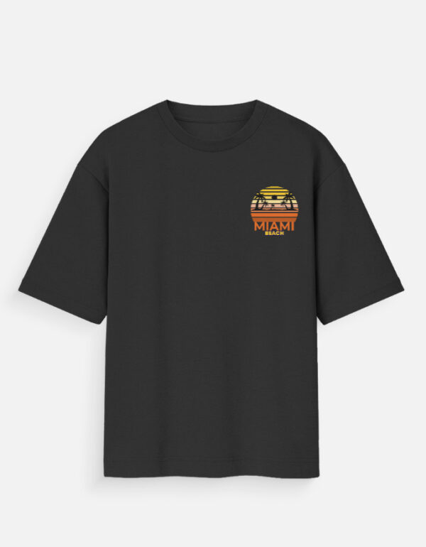 Miami Beach Oversized T-Shirt | 180 GSM Cotton Unisex Tee | Multicolor