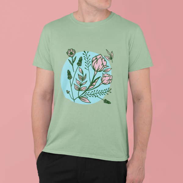 Elegant Flower Graphic Tee | 180 GSM Cotton | Multicolor