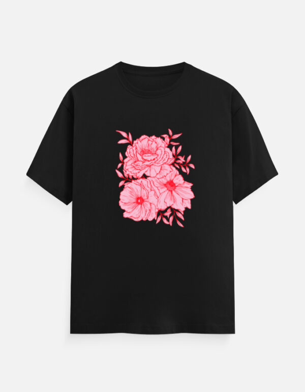 Flower Design Classic Crew T-Shirt | Unisex 180 GSM Cotton Graphic Tee | Multicolor
