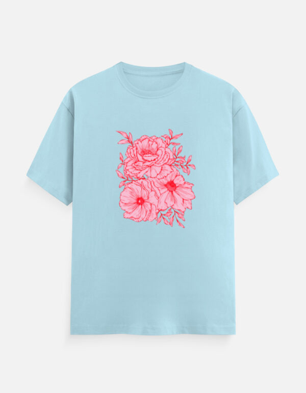 Flower Design Classic Crew T-Shirt | Unisex 180 GSM Cotton Graphic Tee | Multicolor