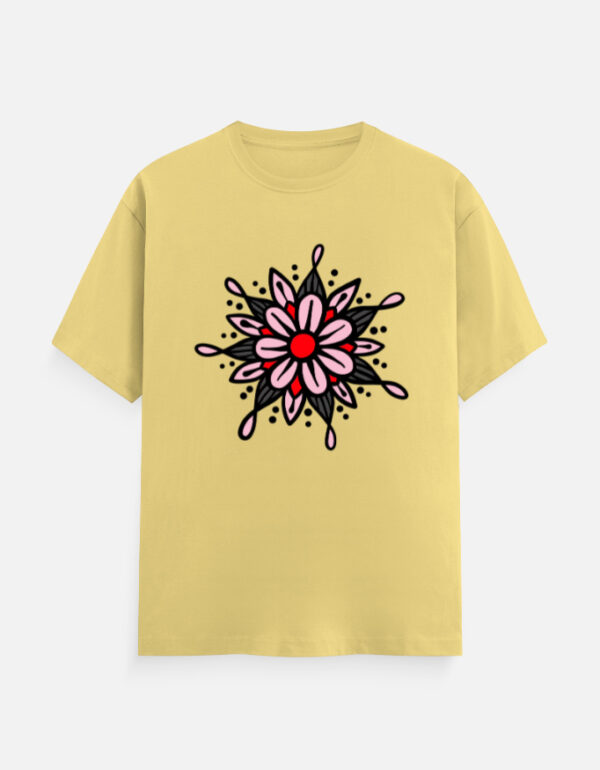 Minimalist Flower Graphic T-Shirt | 180 GSM Cotton | Multicolor