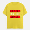 img_e4e3b68e0a4942.jpg Hustle Until Sunset Classic Crew T-Shirt | Unisex 180 GSM Cotton Graphic Tee| Multicolor