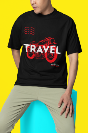Bike Lovers Graphic Oversized T-Shirt for Men and Women | Unisex 180 GSM Cotton Biker Tee