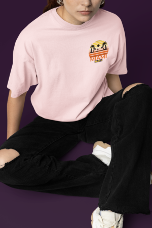 Miami Beach Oversized T-Shirt | 180 GSM Cotton Unisex Tee | Multicolor