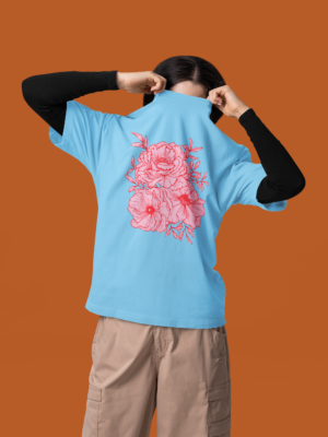 Flower Design Classic Crew T-Shirt | Unisex 180 GSM Cotton Graphic Tee | Multicolor