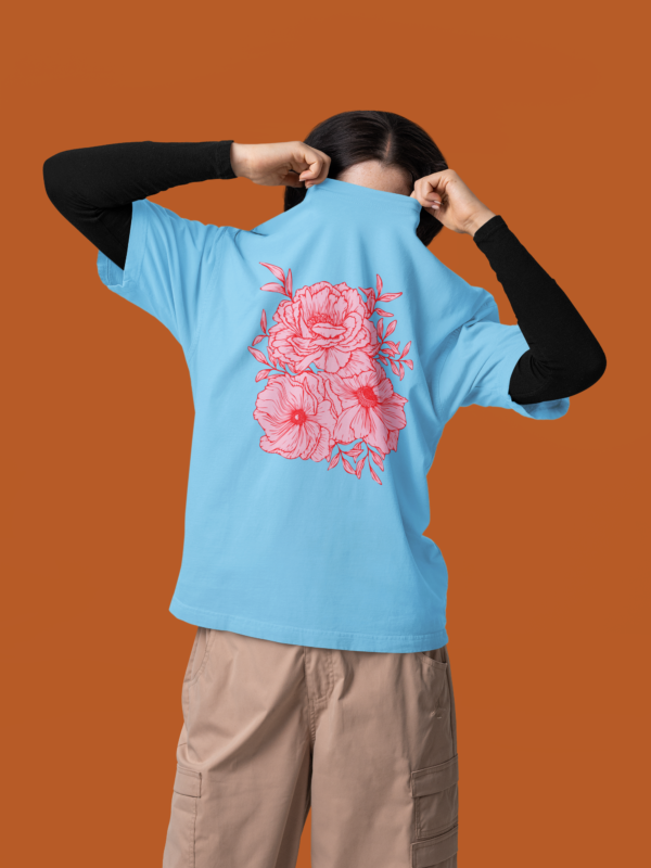 Flower Design Classic Crew T-Shirt | Unisex 180 GSM Cotton Graphic Tee | Multicolor