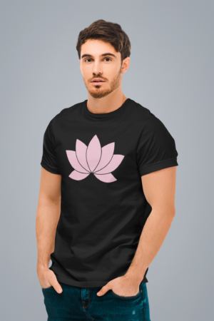 t-shirt-mockup-of-a-serious-man-casually-posing-in-a-studio-46019-r-el2 (1) Lotus Flower Classic Crew T-Shirt | Unisex 100% Cotton 180 GSM | Multicolor