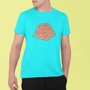 t-shirt-mockup-of-a-young-adult-posing-in-a-studio-m828 Minimalist Flower Design T-Shirt | Unisex 100% Cotton 180 GSM