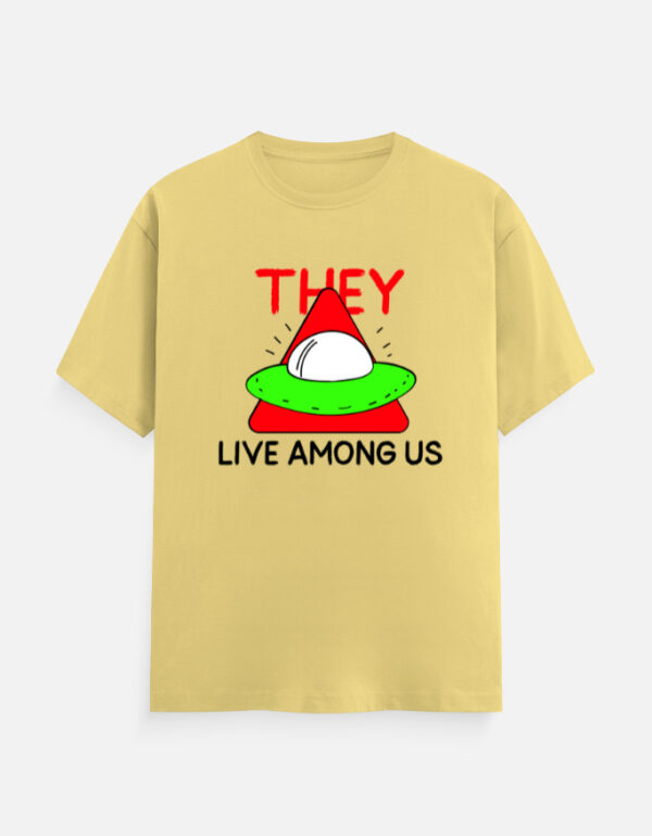 They Live Among Us Classic Crew T-Shirt | Unisex 180 GSM Cotton Graphic Tee  | Multicolor