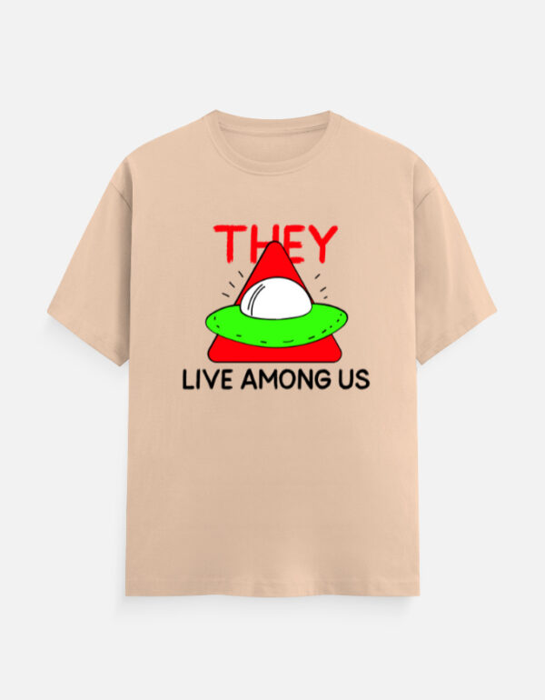They Live Among Us Classic Crew T-Shirt | Unisex 180 GSM Cotton Graphic Tee  | Multicolor